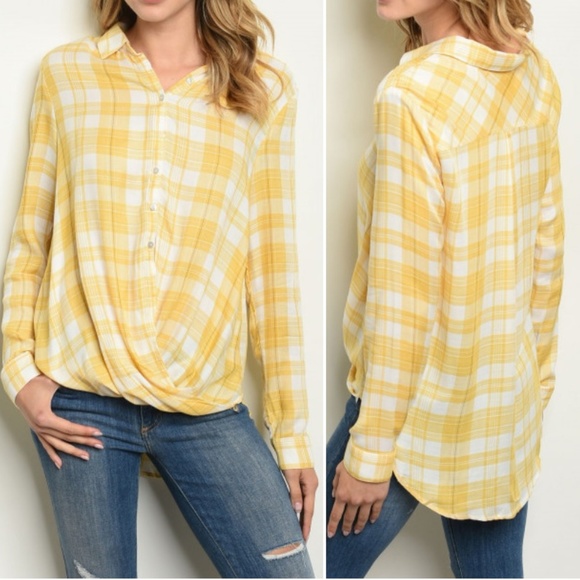 YELLOW CHECKERED TOP - Picture 2 of 8